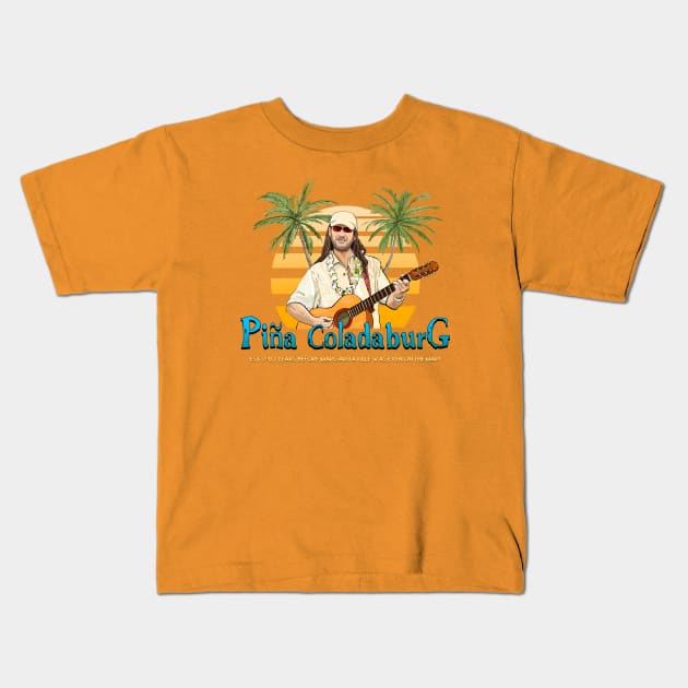 Coconut Pete's Pina Coladaburg Kids T-Shirt by FanboyMuseum